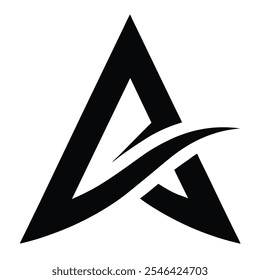 black abstract letter A icon with arch shaped