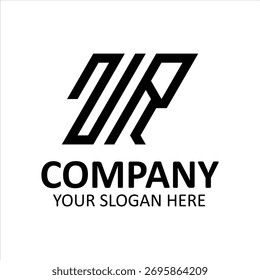 A black abstract letter mark logo is displayed on a white background