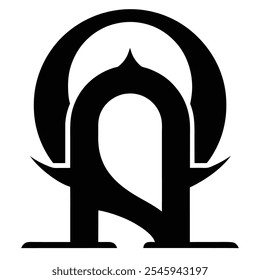 black abstract letter q icon with arch shaped