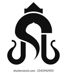 black abstract letter S icon with arch shaped