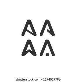 Black Abstract Letter A Symbol Sets