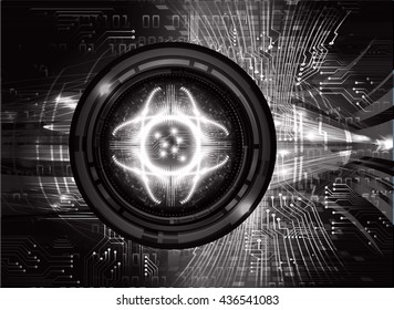 black abstract light hi speed internet technology background illustration, Background conceptual image of digital. Cyber security concept, Cyber data digital. eye scan virus computer. vector