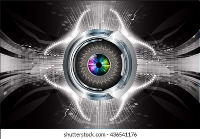black abstract light hi speed internet technology background illustration, Background conceptual image of digital. Cyber security concept, Cyber data digital. eye scan virus computer. vector