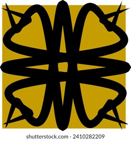 Arte vectorial de línea abstracta negra, iconos