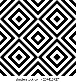 Color negro de la línea abstracta geométrica diagonal cuadrada sin costura en el fondo del patrón. Ilustración vectorial.