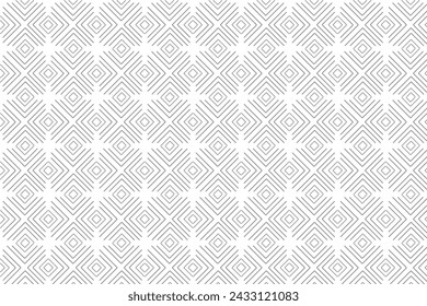 Black abstract line geometric diagonal square seamless pattern on the white background.Ethnic wallpaper. Tribal signs. Symbols background