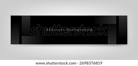 Black Abstract LinkedIn Banner Background Design Template with Minimal Modern Geometric Style for Business, Corporate, and Professional Profile
