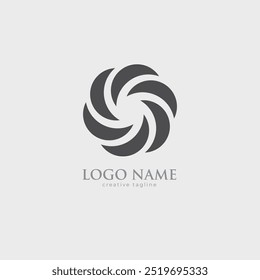 Logotipo abstracto negro Plantilla de Vector totalmente editable