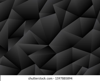 Schwarzer abstrakter Low-Poly-Hintergrund. Vektorgrafik für Poster