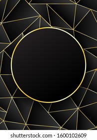 Black abstract low poly background. Vector stock  illustration for poster