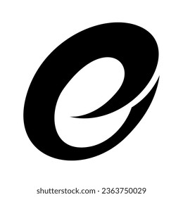 Black Abstract Lowercase Spiky Letter E Icon on a White Background