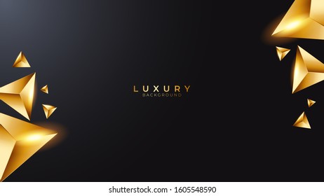 black abstract luxury background with triangles glitter and shiny, graphic design element decoration.