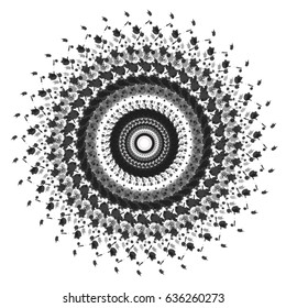 A black abstract mandala in vector illustration.