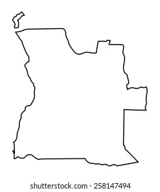 black abstract map of Angola 