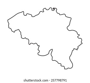 black abstract map of Belgium 