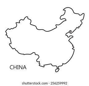 black abstract map of China