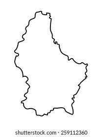 black abstract map of Luxembourg