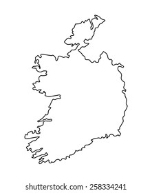 black abstract map od Ireland