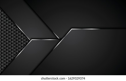 black abstract metallic frame layout design tech innovation concept background. Vector graphic.