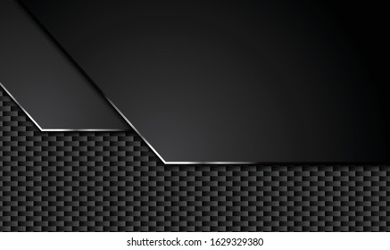 black abstract metallic frame layout design tech innovation concept background. Vector graphic.