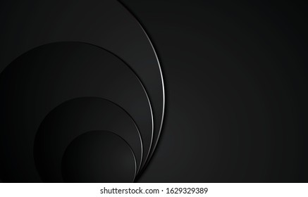 black abstract metallic frame layout design tech innovation concept background. Vector graphic.