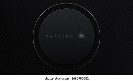 Schwarz abstrakter minimalistischer Hintergrund mit dunkler geometrischer Form.Modernes Design, strukturierte geometrische Elemente mit luxuriösen Farbverlauf-Elementen.Vektorillustration Material Textur Premium-Konzept Tapete, Abdeckung, Banner
