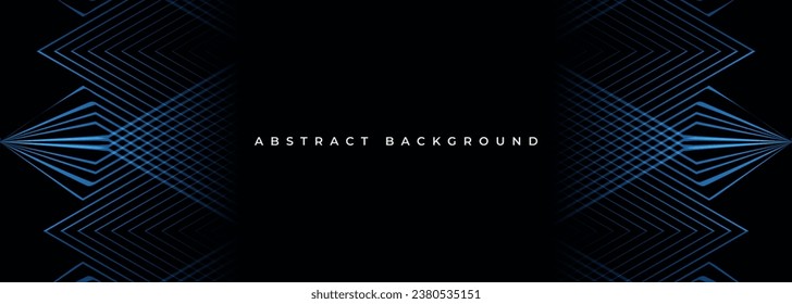 Black abstract modern background with blue stripes texture concept banner design. Vector illustration