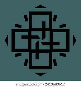 Black abstract monogram or Arabic ceramic motifs on a dark background