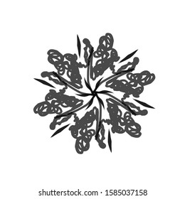 Black abstract outline art. Isolated white background