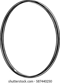 black abstract oval frame on white background vector
