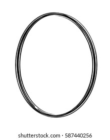 black abstract oval frame on white background vector