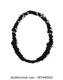 black abstract oval frame on white background vector
