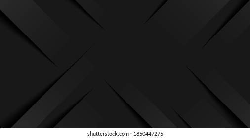 Black abstract paper background for business card, cover, banner, flyer. Vector illustration.