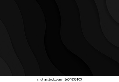 Black abstract paper cut background