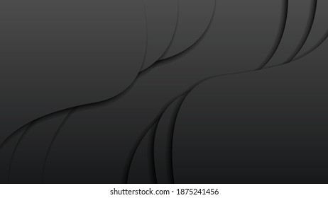 Negro Resumen de papel Cortar fondo Vector Sombra objetos suaves 3D Diseño moderno