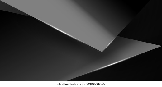 Black abstract pattern and dynamic background poster decorated with beautiful white lines. Illustration in vector format