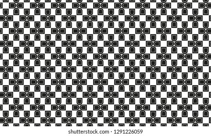 Black abstract pattern, Black pattern on white background