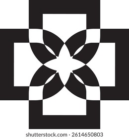 A black, abstract plus sign vector logo