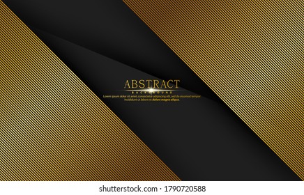 Fondo premium abstracto negro con líneas doradas. El concepto de lujo moderno.  Ilustración del vector