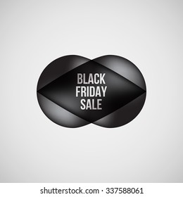 Black abstract premium bubble badge, realistic luxury button template with black friday sale text, reflex and light background for logo, design concepts, banners, posters, web. Vector illustration.