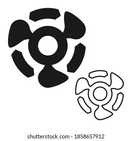 icono de hélice abstracta negra en un fondo blanco aislado. Pasos de imágenes vectoriales