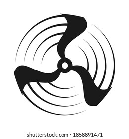 icono de hélice abstracta negra en un fondo blanco aislado. Pasos de imágenes vectoriales