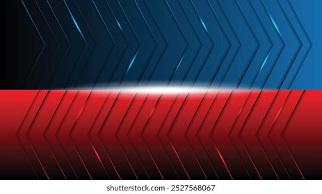 Black abstract red blue technology speed racing geometric background elegant futuristic glossy red and blue light with grid line.Modern shape concept.