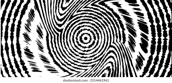 Formato preto abstrato de linhas rotacionadas.vórtice. Elemento de design geométrico. Imagem digital com um elemento stripes.Design psicodélico para impressões, web, modelo 