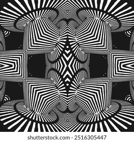  Black abstract rotated lines.vortex form. Geometric art. Design element. Digital image with a psychedelic stripes.Design element for prints, web, template