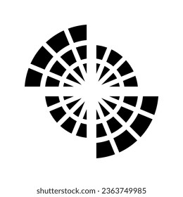 Black Abstract Round Shaped Spider Web Icon on a White Background