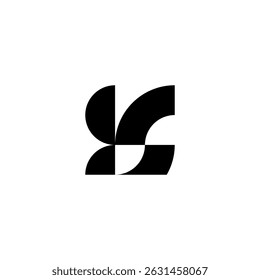 Logotipo preto ABSTRACT S. Monograma Logomark para negócios em crescimento, marca, identidade, marketing.