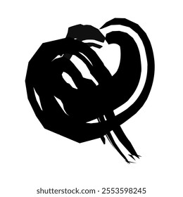 black abstract scribbles that form a circle
