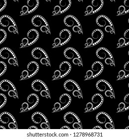 Black abstract seamless pattern. Fashion graphic background design. Modern stylish abstract texture. Monochrome template for prints, textiles, wrapping, wallpaper, website etc. Vector illustration