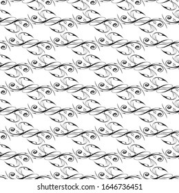 Patrón abstracto negro sin fisuras. Diseño de fondo gráfico de moda. Textura abstracta moderna y elegante. Plantilla monocroma para impresiones, textiles, envoltura, papel pintado, sitio web, etc. Ilustración vectorial